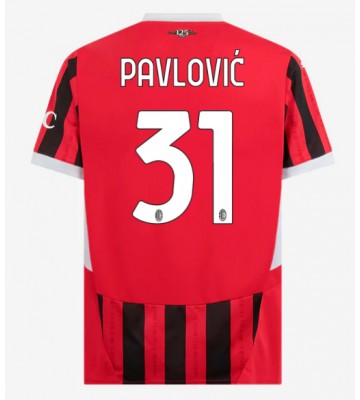 AC Milan Strahinja Pavlovic #31 Hjemmebanetrøje 2024-25 Kort ærmer